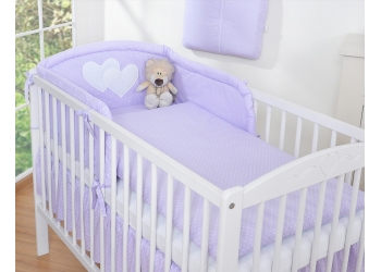 2-osainen pussilakanasetti Violetti Valkoisilla Pilkuilla