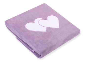Fleece-viltti vauvalle - Hanging Hearts Violetti