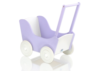 Liila puinen leluvaunu Violetti Valkoinen