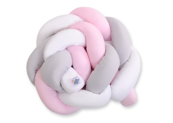 Pinnasängyn reunapehmuste - Knot 180cm Valkoinen Harmaa