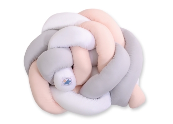 Pinnasängyn reunapehmuste - Knot 180cm Valkoinen Harmaa