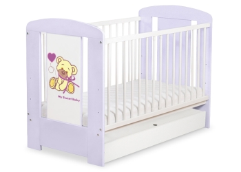 Pinnasänky 120x60cm Nalle + Säilytyslaatikko  STANDARD Violetti