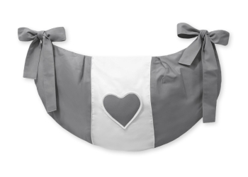 Pinnasänkyyn kiinnitettävä pussukka - Hanging Hearts Antrasiitti