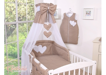 Katosverho pinnasänkyyn - Hanging Hearts  Valkoisilla Pilkuilla Sifonki