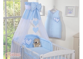 Katosverho pinnasänkyyn, tylli - Hanging Hearts  Sininen Sifonki