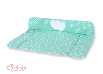 Vaipanvaihtoalusta, pehmeä - Hanging Hearts Minttu Valkoisilla Pilkuilla