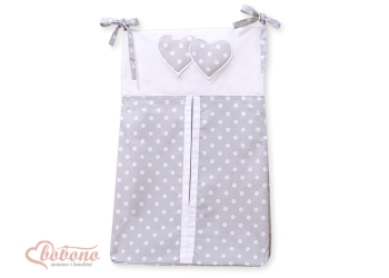 Vaippapussi - Hanging Hearts  Harmaa Valkoisilla Pilkuilla