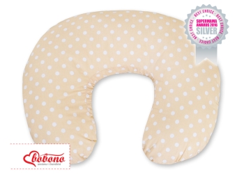 Vauvan imetystyyny - Hanging Hearts Beige Valkoisilla Pilkuilla