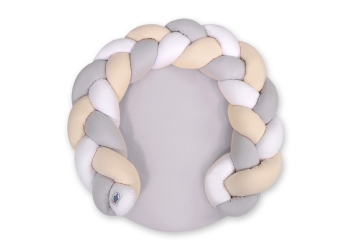 Vauvan leikkimatto reunapehmusteella 2in1 Valkoinen Harmaa Beige