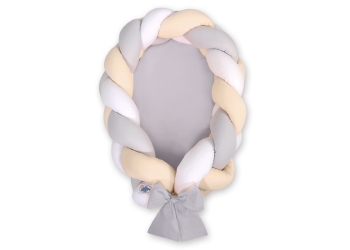 Vauvan lepopesä palmikko  2in1 Harmaa Beige