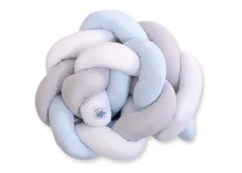 Vauvan sängyn reunapehmuste - Knot 180cm Sininen Valkoinen Harmaa
