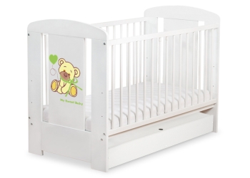 Vauvan sänky 120x60cm Nalle + Säilytyslaatikko   STANDARD Norsunluu