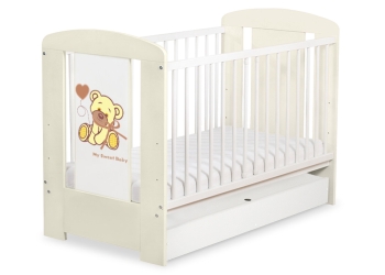 Vauvan sänky 120x60cm Nalle + Säilytyslaatikko   STANDARD Norsunluu