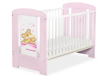 Vauvan sänky 120x60cm Teddy Bear Barnaba Vaaleanpunainen