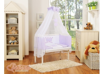 Vauvan sivusänky + patja + vuodevaatesetti - Little Prince/Princess Violetti