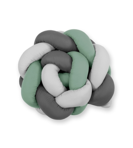 Vauvan sängyn reunapehmuste - Knot 180cm- pastellinvihreä - harmaa - antrasiitti