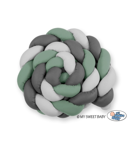 Letitetty reunapehmuste - Knot XXL pastellinvihreä-harmaa-antrasiitti