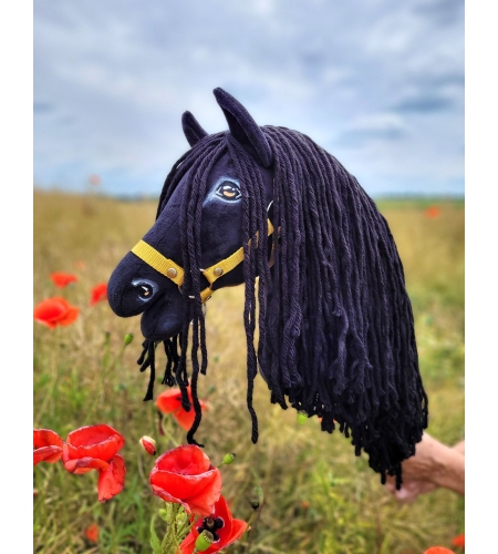 Keppihevonen Friisiläinen Musta Hobby Horse Pitkä Harja A3