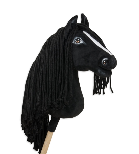 Keppihevonen Friisiläinen Musta Hobby Horse, Pitkä Harja ja Valkoinen Piirto  A3