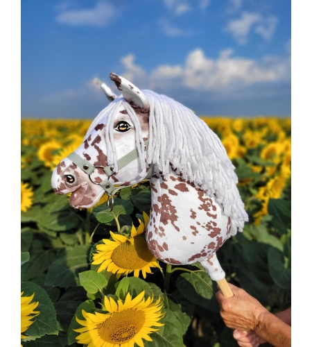 Keppihevonen - Hobby Horse A3 Brown Leopard Valkoinen Harja