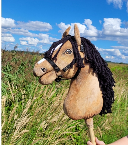 Keppihevonen - Hobby Horse Buckskin A3 Voikko Hevonen, Musta Harja