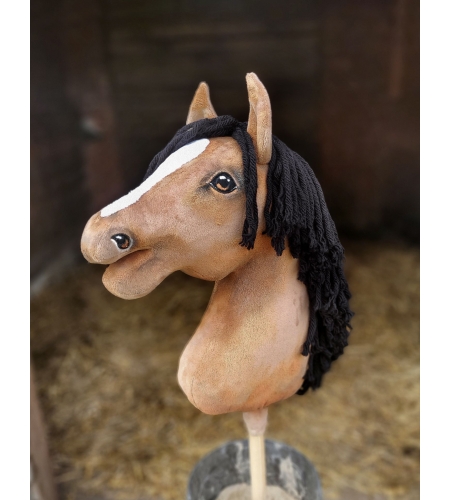 Keppihevonen - Hobby Horse Buckskin A3 Voikko Hevonen, Musta Harja