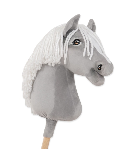 Keppihevonen - Hobby Horse A3 Harmaa Hevonen, Valkoinen Harja