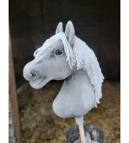 Keppihevonen - Hobby Horse A3 Harmaa Valkoinen Harja