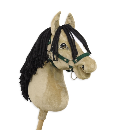 Keppihevonen - Hobby Horse A3 Hiirakko, Pitkä Musta Harja ja Valkoinen Piirto