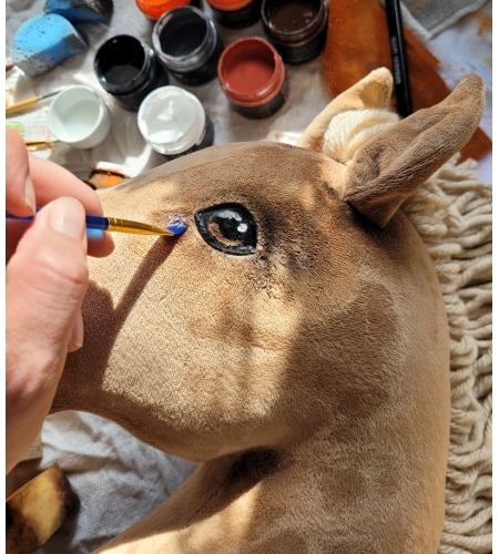Keppihevonen - Hobby Horse A3 Palomino, Pitkä Vaalea Harja Valkoinen Piirto