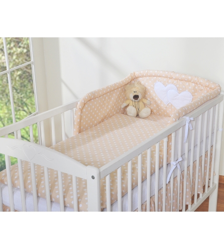 2-osainen pussilakanasetti Beige Valkoisilla Pilkuilla