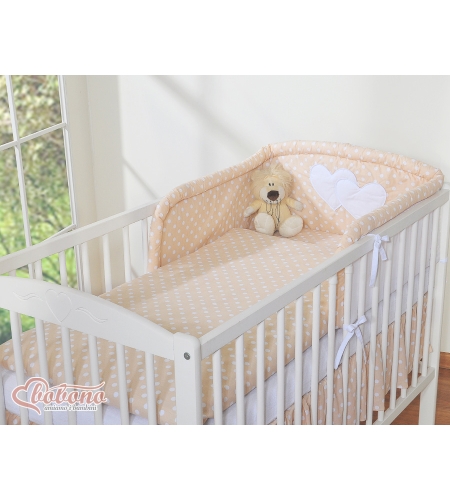 2-osainen pussilakanasetti Beige Valkoisilla Pilkuilla