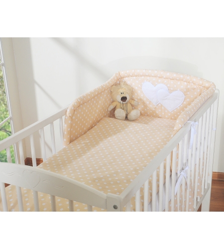 2-osainen pussilakanasetti Beige Valkoisilla Pilkuilla
