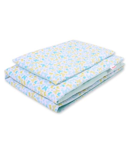 2-osainen pussilakanasetti lapselle 140x200 Junior - Sininen Perhoset