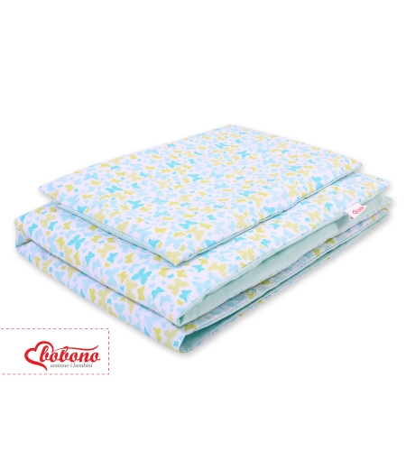 2-osainen pussilakanasetti lapselle 140x200 Junior - Sininen Perhoset