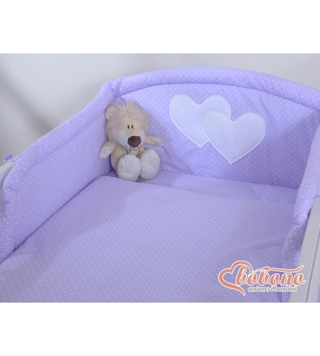 2-osainen pussilakanasetti Violetti Valkoisilla Pilkuilla
