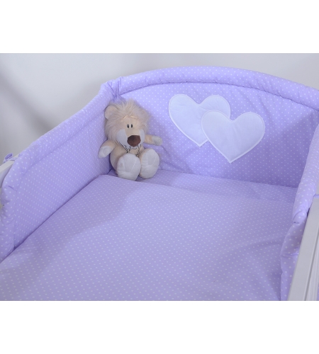 2-osainen pussilakanasetti Violetti Valkoisilla Pilkuilla