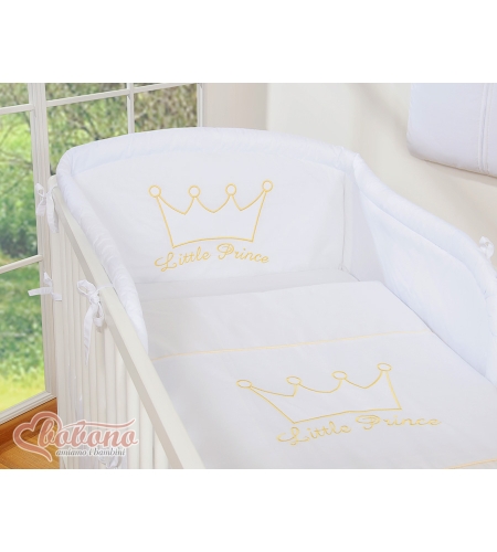 3-osainen vuodevaatesetti vaunuihin - Little Prince/Princess Valkoinen