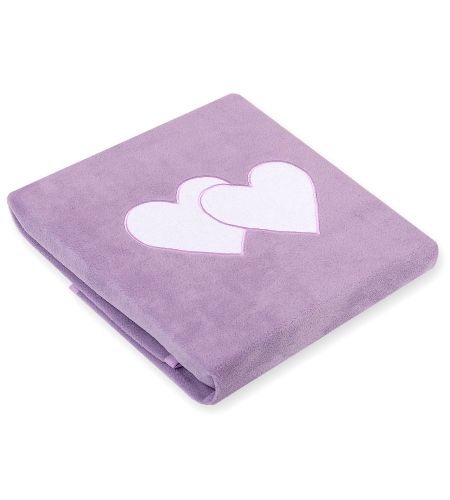 Fleece-viltti vauvalle - Hanging Hearts Violetti