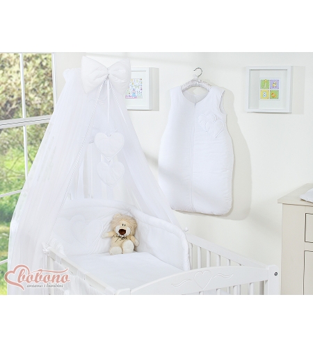 Hyttysverkko vauvan sänkyyn - Hanging Hearts Valkoinen Sifonki