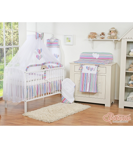 Hyttysverkko vauvan sänkyyn - Hanging Hearts Violetti Raidat Sifonki