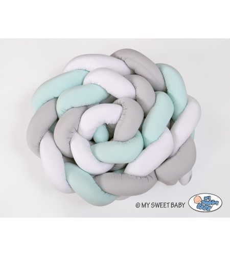 Letitetty reunapehmuste - Knot XXL Minttu Valkoinen Harmaa