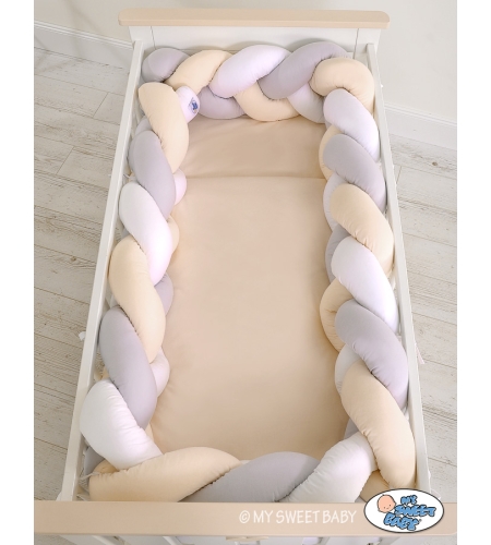 Letitetty reunapehmuste - Knot XXL Valkoinen Harmaa Beige