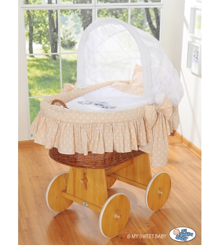 Liikuteltava kehto kuvulla Beige
