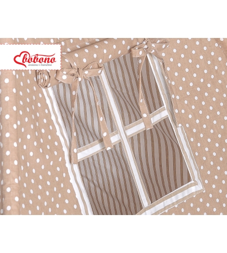 Minisetti: Lasten tiipii-teltta + leikkimatto (+ koristehöyhenet KAUPAN PÄÄLLE!) Beige Valkoisilla Pilkuilla
