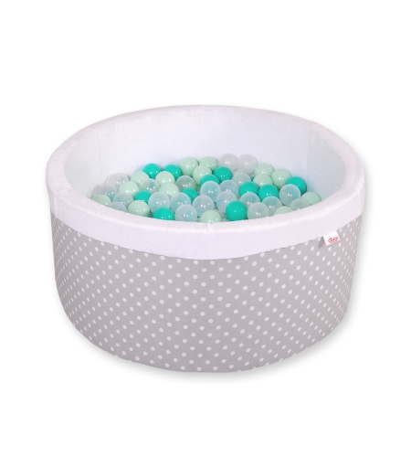 Pallomeri (+ pallot 200kpl) Harmaa Valkoisilla Pilkuilla