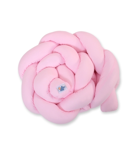 Pinnasängyn reunapehmuste - Knot 180cm Vaaleanpunainen