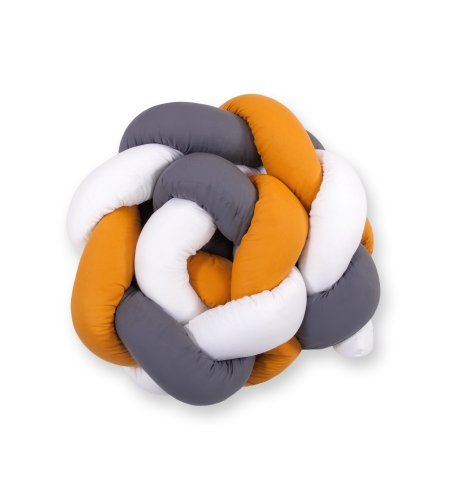 Pinnasängyn reunapehmuste - Knot 180cm Valkoinen Antrasiitti Hunaja