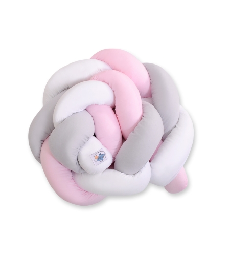 Pinnasängyn reunapehmuste - Knot 180cm Valkoinen Harmaa