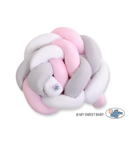 Pinnasängyn reunapehmuste - Knot 180cm Valkoinen Harmaa
